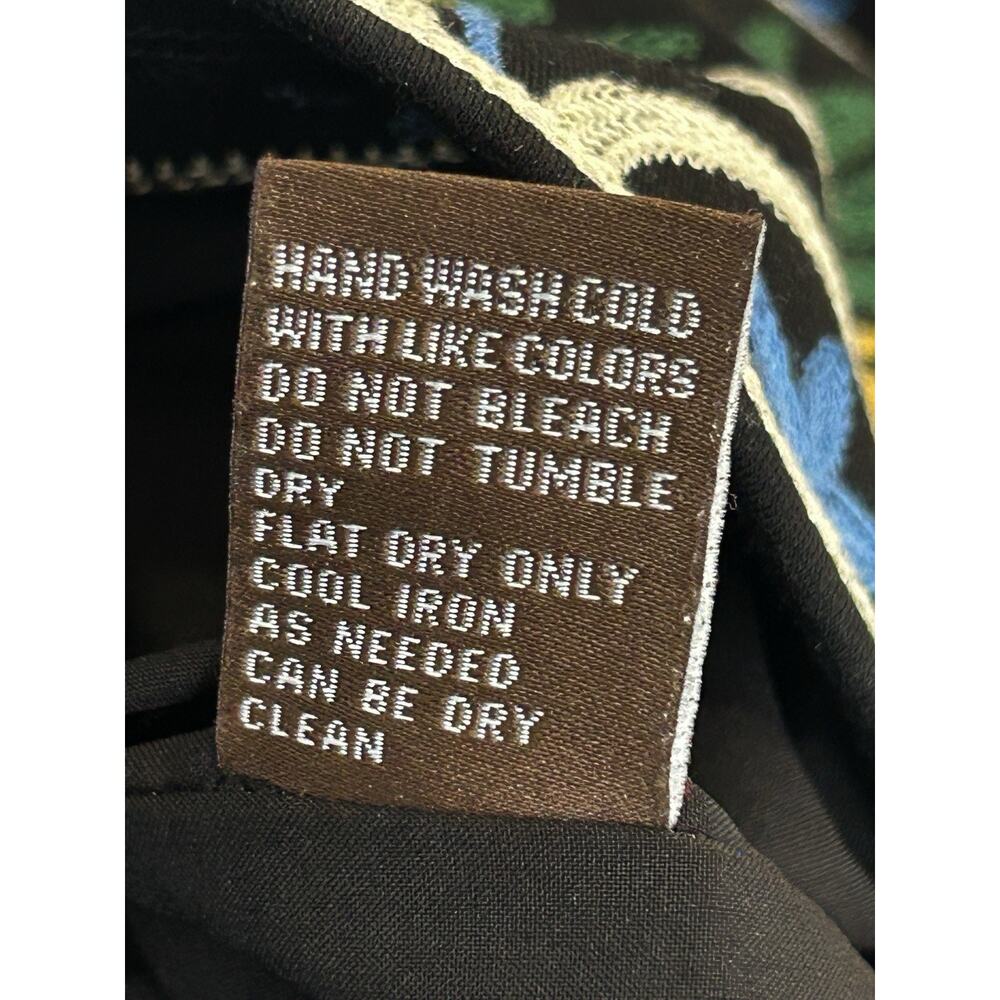 J. McLaughlin Pencil Skirt Womens Size 4 Black Embroidered Bainbridge Lined Boho - Picture 7 of 7